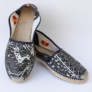 RESPOKE VERONICA, classic espadrille, Hermès scarf upper, size 39